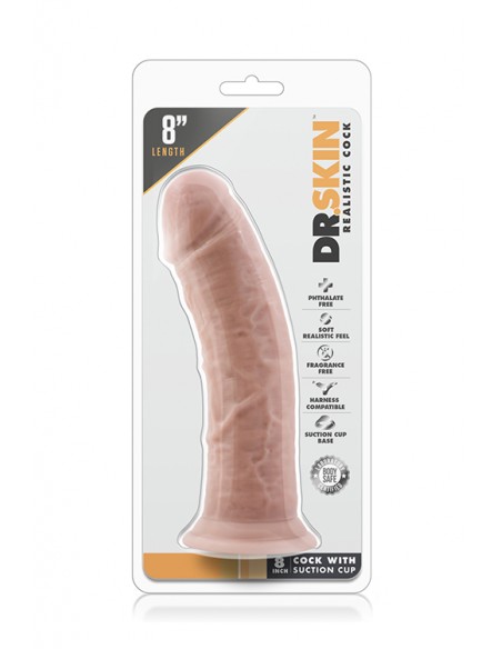 DR. SKIN 8INCH COCK SUCTION CUP VANILLA