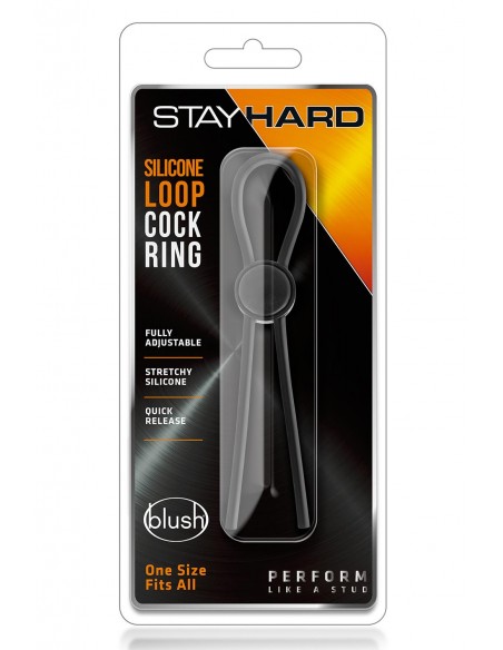 STAY HARD SILICONE LOOP COCK RING BLACK