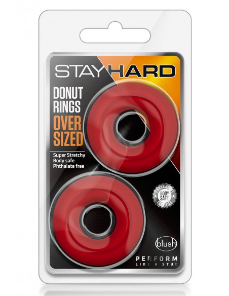 STAY HARD DONUT RINGS OVERSIZED RED