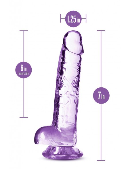 NATURALLY YOURS  7 INCH CRYSTALLINE DILDO  AMETHYST