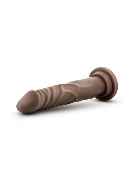 DR. SKIN SILICONE DR. CARTER 7 INCH DONG WITH SUCTION CUP CHOCOLATE