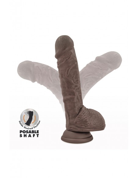 DR. SKIN SILICONE DR. MASON 9 INCH DILDO WITH SUCTION CUP CHOCOLATE