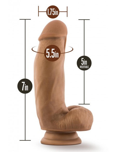 DR. SKIN SILICONE DR. SAMUEL 7 INCH DILDO WITH SUCTION CUP MOCHA