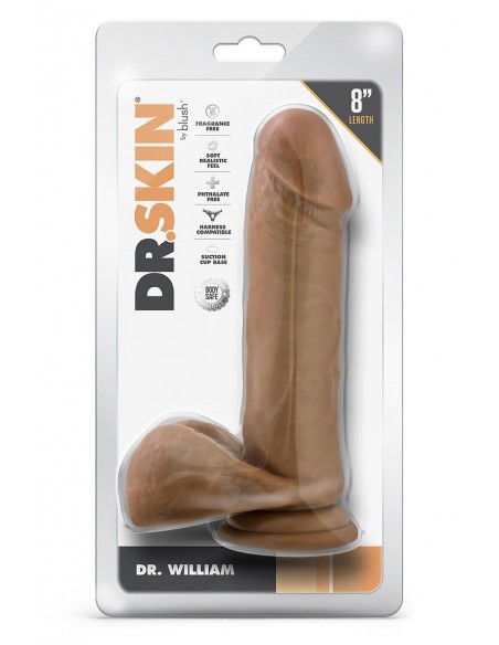 DR. SKIN DR. WILLIAM 8 INCH DILDO WITH BALLS TAN